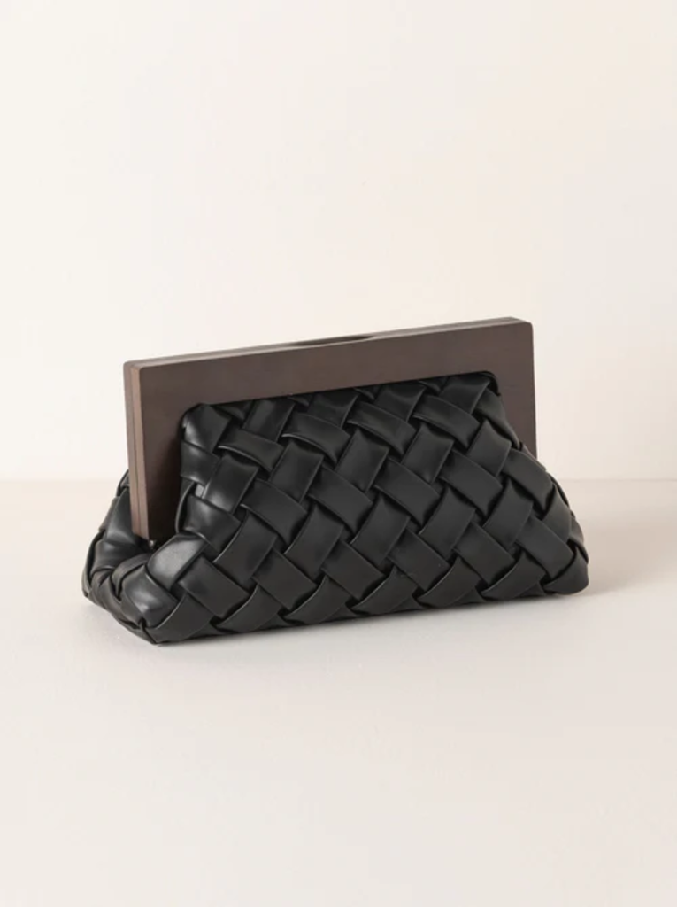 Charlotte Frame Clutch- Black