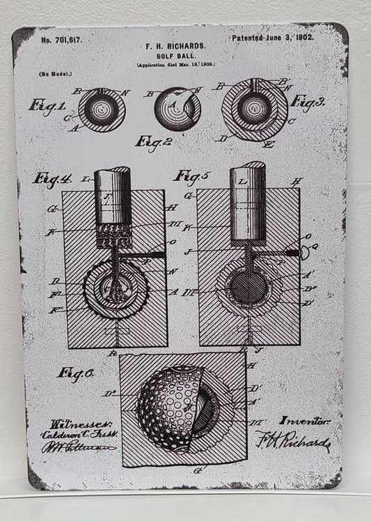 Vintage Golf Gifts - Vintage Sign - Original Golf Ball Patent