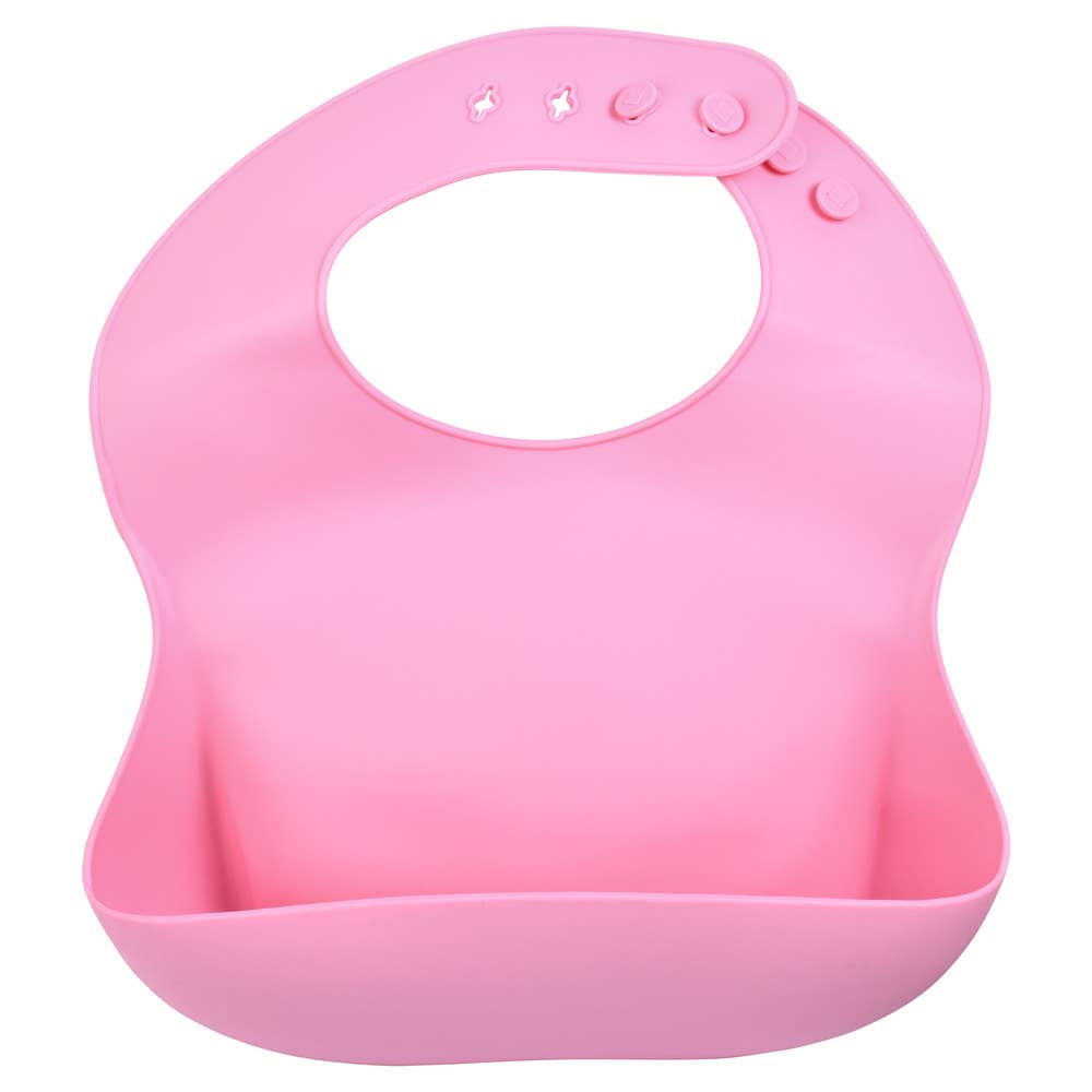 Three Little Tots - Rose Silicone Bib with Crumb Catcher