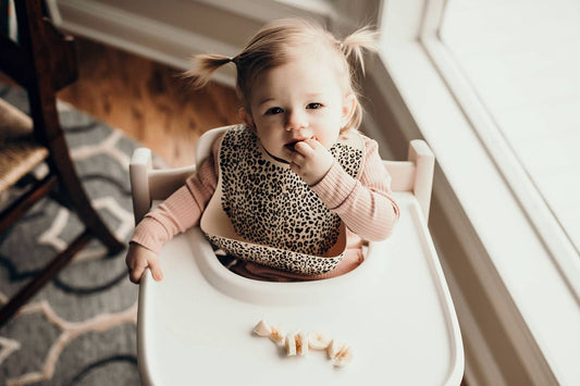 Three Little Tots - Leopard Print Silicone Bib with Crumb Catcher