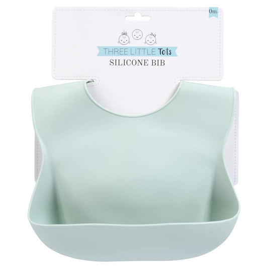 Three Little Tots - Honeydew Green Silicone Bib with Crumb Catcher